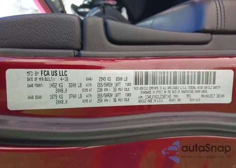 2018 Jeep Grand Cherokee Altitude 4X4 z USA, uszkodzony, nr VIN 1C4RJFAG3JC387145